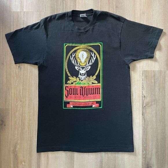 Vintage 90s Fruit of the Loom Men’s Large Soul Asylum Guitaar Liquor T-Shirt USA - Picture 1 of 6